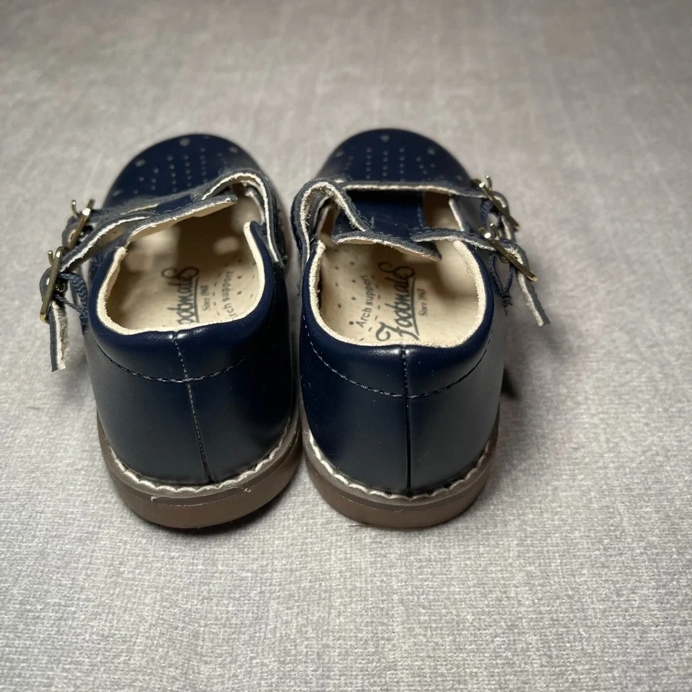 Footmates Navy Blue Leather Mary Jane Shoes Danielle‎ Kids Size 8 Medium